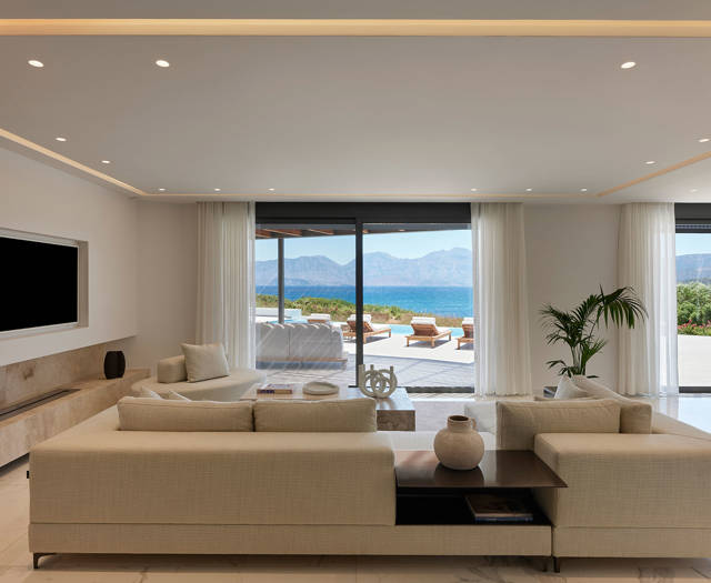 Iremia Seafront Villa Living Room