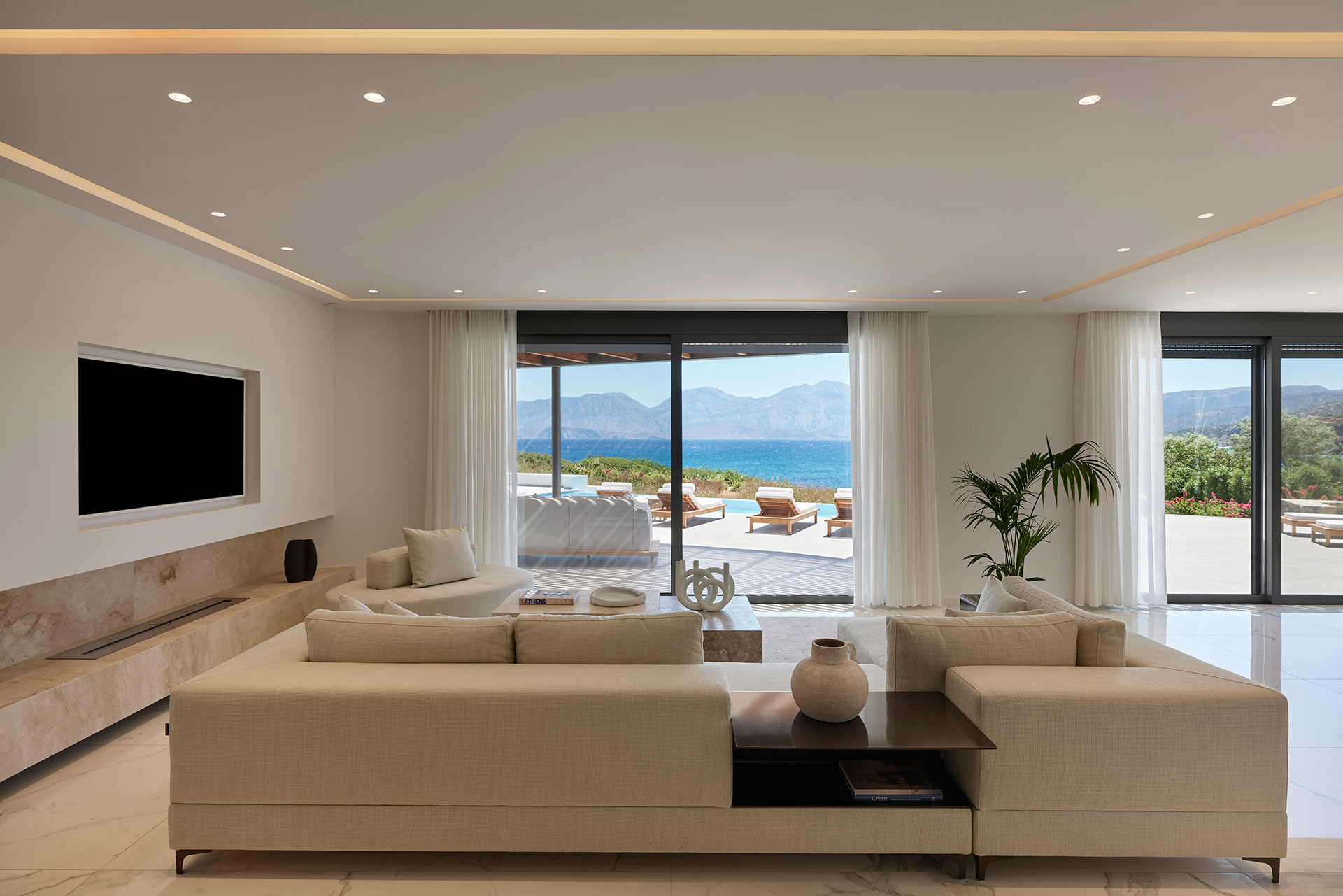 Iremia Seafront Villa Living Room
